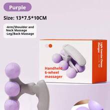 Rolă de masaj pentru gât - Minge de masaj muscular, Clemă circulară mică și ușoară pentru picioare pentru bărbați și femei pentru exerciții fizice și relaxare, Role manuale cu 6 roți, Instrument de relaxare pentru yoga, fitness