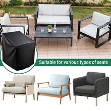 Outdoor Dust Cover, Furniture Cover, Sofa Cover, Sun Protection Cover For Patio, Black, Suitable For Indoor Household Chairs, Outdoor Garden Chair Protection - Black - View 9