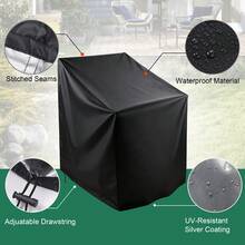 Outdoor Dust Cover, Furniture Cover, Sofa Cover, Sun Protection Cover For Patio, Black, Suitable For Indoor Household Chairs, Outdoor Garden Chair Protection - Black - View 1
