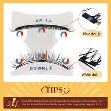 Magnetic Reusable Curled Eyelashes, No Glue Needed, Suitable For Lazy People, Natural Cartoon Lash Applicator, 3D Volume False Eyelash Strips, Eye-Lifting Lash Extension Set For Daily Wear, Work, Study, Travel, Party, Women Gifts, Women Christmas Gifts