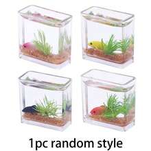 1个迷你娃娃屋鱼缸，1:12比例微型树脂配件，玻璃金鱼缸，家居模型，适合花园场景装饰，桌面摆件，微型景观场景惊喜礼物。 - 彩色 - 查看 8