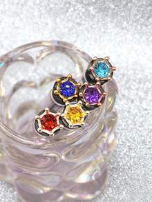 1/3/5/7支装心形钻石珍珠彩色试管睫毛眉刷，便携式旅行化妆刷 - 彩色 - 查看 5