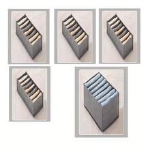 1个衣柜收纳盒，7/9格便携式衣柜整理盒，分隔式收纳盒，可折叠衣柜抽屉收纳盒，适用于存放内衣、袜子、围巾、打底裤、T恤、牛仔裤，必备衣柜整理用品和旅行配件，节省空间的衣柜收纳方案（1个） - 灰色 - 查看 10