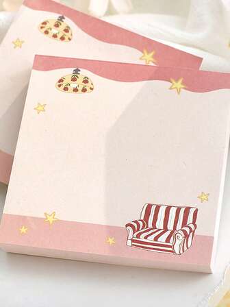 100pcs Afternoon Leisure Illustration Memo Pad, Seine Breeze Series, Suitable For Gifts, Office, Home, Marking, Labels, Classrooms, Entertainment Toys, Student Journals, Creative Vintage Decor Stickers