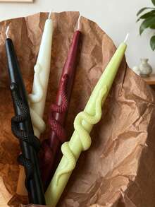 1 Stück realistisch gestaltete Schlangen-Design Handgemachte lange Stumpenkerze als Heimdekoration, Geschenk für sie zum Geburtstag, dekorative Kerze als Tischmittelpunkt, handgemachte Sojakerze - viele - Übersicht 4