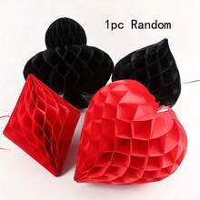 4pcs Poker Paper Honeycomb Hanging Decor, 3D Honeycomb Hanging Decorations, Suitable For Las Vegas Birthday Party Red And Black Poker Paper Ceiling Hanging Decor, Game Night Party Ceiling Decor Supplies, Suitable For Centerpiece Decor, Casino Decor, Game Accessories Decor, Garden Decor, Bar Party Decor, Birthday Decor, Wedding Decor, Room Decor, Home Decor, Personalized Gifts - Multicolor - View 12