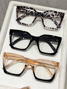 1-5pcs Women Square Plastic Frame Shades Basics Modern Simple Style Fashion Eyeglasses,For Back To School Reading Watch TV Appointment Outfits Street-Photography Accessories Suitable For All Face Shapes - Clear - View 5