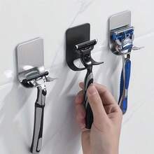 Rust-Proof Stainless Steel Razor Holder, Waterproof Razor Hook, Heavy Duty Multi-Purpose Storage Hook With Bathroom Accessories, Suitable For Bathroom, Kitchen And Multi-Purpose Spaces, Self-Adhesive Wall-Mounted Razor Organizer Rack For Storing Razors, Towels, Keys, Plugs, Ideal Choice For Bathroom And Kitchen. Door Hanging, Comprehensive Aesthetics - Multicolor - View 6