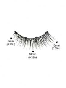 1对/盒 自然磁性假睫毛，带夹子，易于佩戴的磁性短睫毛，末端加长，适合女性日常妆容 - 自然短款 - 查看 5