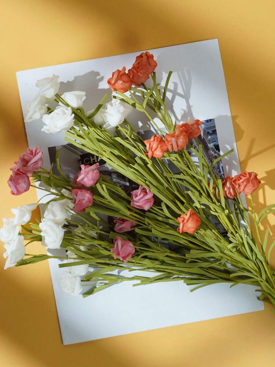 1 قطعة/5 قطع وردة اصطناعية رومانسية، نبات ورقي اصطناعي، باقة وردة اصطناعية - ديكور زهور منزلي وزينة طاولة. مناسبة للأعراس، باقات العروس، ديكور المنزل، حفلات الأعياد، هدايا رأس السنة، هدايا عيد الحب. مجموعات الألوان المتعددة تعزز جمالها، حجم واحد بألوان عشوائية تسليمها.