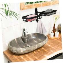 ABOOFAN Jabonera - Rejilla De Almacenamiento Deón De Pared Soporte De Drenajeíble Fácil De Instalar para Baño Y Cocina - dorado - Ver 2