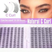 Clear Band Lash Clusters Wispy Short C Curl Eyelash Clusters 10-11mm Individual Eyelashes Natural Cluster Eyelash Extensions Natural Looking Cluster Lashes By Geeneiya(Clear Band,10-11MM) - Màu B - Xem 4