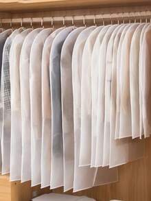 10件/5件/1件装服装防尘罩，现代半透明防尘布，加厚拉链罩，防水服装罩，婚纱保护罩，返校服装防尘套，外套袋，家居服罩，收纳袋，衣柜服装防尘罩，外套罩 - 白色 - 查看 6