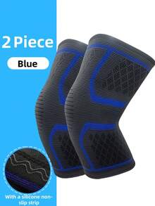 Rodilleras de silicona antideslizantes y de compresión unisex, adecuadas para baloncesto, fútbol, senderismo, correr, absorben el sudor, transpirables, soportes elásticos para la rodilla para deportes - Multicolor - Ver 22