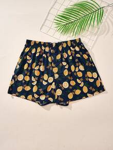 2条装男士水果图案纯棉平角内裤，舒适平角裤，运动短裤，男士休闲家居服 - 彩色 - 查看 5