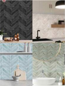 1/10/20pcs 11.4" X 9" Peel And Stick Wallpaper - 2D Soft Gel Self-Adhesive Flexible Waterproof Tile For Kitchen, Bathroom, Easy To Clean Wall And Shower Tile. Home Decor, Holiday Decor. - Multicolor - View 3