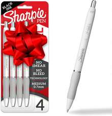 bolígrafos de gel, punta mediana (0,7mm), bolígrafos de tinta de gel negro, 4 unidades Para Escuela y Oficina esistente y Duradero Sin Residuos / No Mancha Papel - Blanco Perla 4 unidades - Ver 1