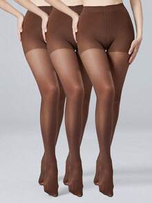 1/2/3 Pairs Women's Cozy 40D Sexy Body Shaper Tights With Tummy Control & Butt Lifter Tights, Fashionable And Simple Pantyhose, Solid Sheer - Multicolor - View 24