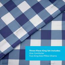 All Season Down Microfiber Comforter, Oversized King, White/Navy, Luxury Soft Cozy - Polka Dot/Navy - View 9