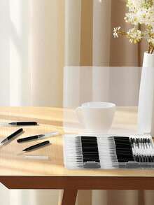 100/50/20/10/5pcs Micro Eyebrow Brush With Cap Brow Lamination Brush Spoolies For Eyebrow Eyelash Brow Brush Lash Filler Eyebrow Lash Lift And Tint Tools For Brows And Lashes Comb Extensions - Black - View 6