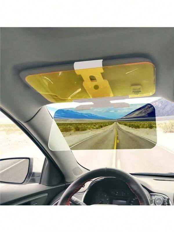 1PC 2-In-1 Day&Night Car Sun Visor - Anti-Glare, UV Protection, Dual-Purpose, Reduces Glare And High Brightness, ABS Material, Universal Fit, Button Closure, Suitable For Most Vehicles