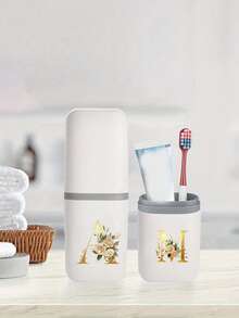 Soporte para cepillo de dientes portátil en color oro rosa, mantiene tu cepillo de dientes limpio y fácil de transportar. Estante para cepillo de dientes para viajes, tapa de vaso portátil para cepillo de dientes, apto para viajes, campamentos, viajes de negocios y escuela, vaso multiusos para cepillo de dientes, vaso de lavado portátil, set de almacenamiento de cepillo de dientes y artículos de tocador, caja de almacenamiento de artículos de tocador minimalista, artículo de viaje esencial, accesorio de baño, artículos del hogar y almacenamiento (blanco) - Multicolor - Ver 7