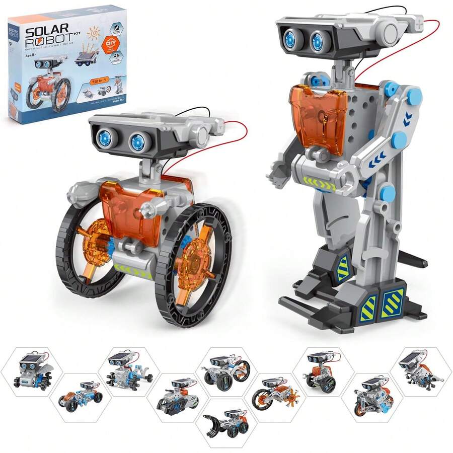 Robot de Juguete Recargable, Juguetes de Proyectos STEM para Adolescentes de 8 a 16 Años, Kit de Experimentos de Construcción de Bricolaje, Alimentado por Energía o Alimentado por Batería - 21 en 1 - Ver 1