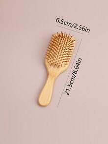 Bamboo Hair Brush, Natural Wooden Anti-Static Smooth Hair Scalp Massage Comb, Air Cushion Styling Tool, Unisex, Christmas Gift - Apricot - View 11