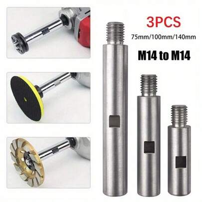 Flexible Lengths For Precision And Efficient Grinding 3PCS M14 Angle Grinder Extension Connecting Rods 75mm/100mm/140mm