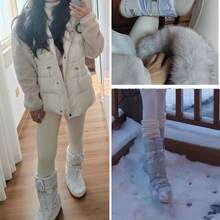 Winter Ski Space Boots Fashion Round Toe Mid-High Women's Snow Boots Thickened Moon Boots - White - View 8