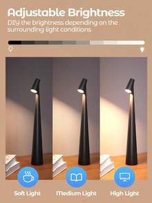 1 pieza Luz de ambiente minimalista y creativa para cepillo de dientes, lámpara de escritorio recargable por USB inalámbrica, adecuada para varios escenarios, 3 niveles de brillo ajustables - Multicolor - Ver 6