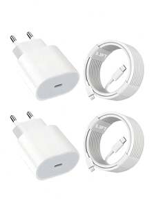 PD 30w Quick Charger + PD Fast Charging Data Cable Fast Charger Adapter,Compatible With IPhone 14 Pro Max/14 Pro/14 Plus/14/13 Pro/13/12/11/XS/XR/8/7iPad Series, EU Standard, Efficient Charging Kit,European Standard PD 30W Multifunctional Protective Wall Charger, Christmas Gift/ Gift For Family - EU C Type Plug(220-240V) - View 9