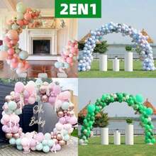 Kit de Arcos para Decoración de Fiestas Kit de Arco de Globos 2 en 1 para Fiestas Crea Medios Arcos o Diseños Circulares Incluye Accesorios - RedMetalizado - Ver 5