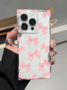 JKA Pink Bow Pattern Phone Case Compatible With Iphone Phone17promax/17pro/17Air/17/16promax/16/16pro/16plus/15/15pro/15promax/12/13/14promax/Xs/Xr/12pro/12promax/13pro/13promax/14pro/14promax/14plus Fashionable And Attractive. It Is The Best Choice As A Gift For Friends - 無色 - 查看 2