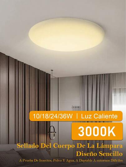 18W LED Lámparas de techo Lámpara de techo decorativa para el baño, lámpara de techo LED adecuado para el dormitorio, sala de estar, baño, pasillo, cocina, balcón, lámpara moderna,3000K luz blanca cálida