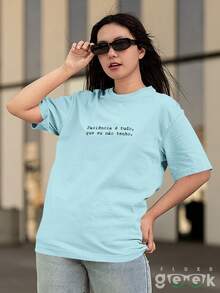 Camisa Camiseta Frases Engraçada Paciência É Tudo Que Eu Não Tenho Unissex REF 3280 FLUXO GEEK - Azul bebê - Visão 6
