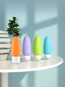 1 Peça (Cor Aleatória) Garrafa de Loção de Viagem Silicone Cor de Doce, Dispensador Recarregável Portátil de Produto de Limpeza Cosmética e Cuidados com a Pele