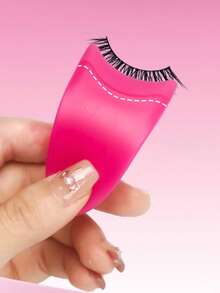 1pc Eyelash Curler, Beauty Tool, Multi-Functional Plastic Eyelash Curler, False Eyelash Curler, Eyelash Assistant, Eyelash Beauty Tool Holder - Hot Pink - View 4