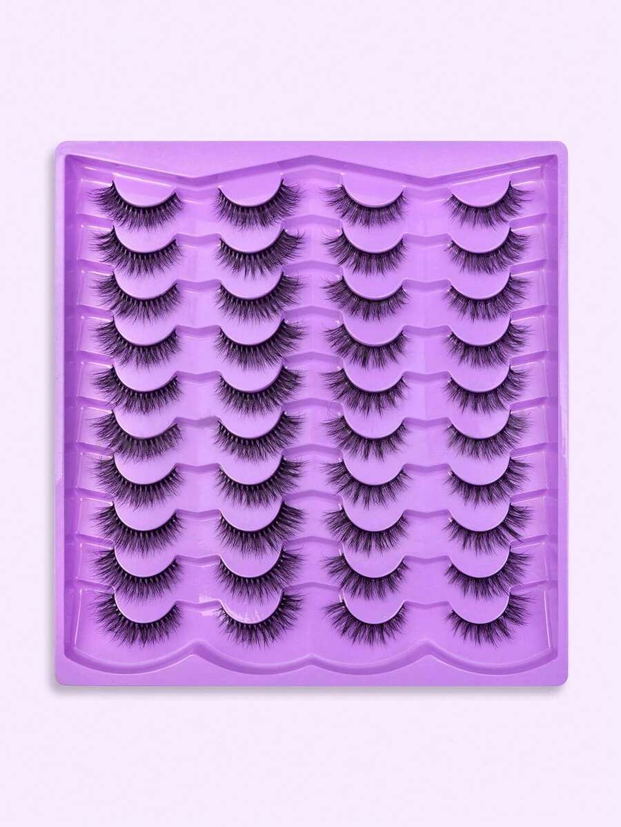 20 Pasang Bulu Mata Palsu Sintetis Berbentuk Salib 13mm, Halus dan Lembut, Bulu Mata Imitasi Mink Buatan Tangan, Langsung Menampilkan Daya Tarik yang Menawan. Dapat Digunakan Kembali, Nikmati Keseruan Mode. Mendukung Kustomisasi DIY. - Hitam - View 1