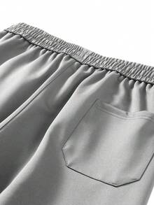 Plus Size Straight Leg Casual Pants, Suitable For Big & Tall Men - Light Grey - View 5