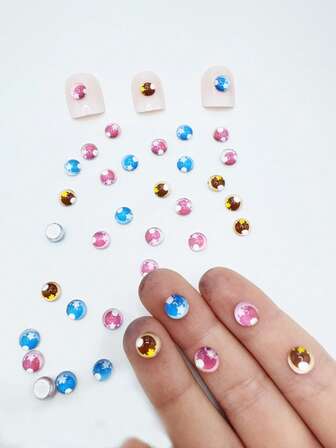 20Pcs 6mm Cute Mini Kawaii Diy Resin Cartoon Candy Eye Scrapbook Flatback Cabochon Woman Girls Nail Art Slices Charms Manicure Decorations Art Jewelry Accessories