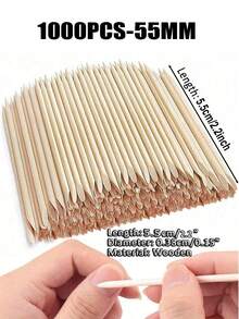 500pcs/350pcs/200pcs 55mm Wooden Cuticle Pusher Stick, Nail Art Design Painting Stick, Nail Polish Remover, Orange Wood Stick, Manicure Tools, Nail Stickers, Waxing, Scraping, Painting - Bronze - View 20
