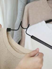 5-In-1 Heavy Duty Metal Clothes Hanger | Space-Saving Non-Slip Foam Padded Hanger For Coats, Sweaters, Suits, T-Shirts, Jackets, Shirts | Home, Office, Dorm, Travel, Laundry Room Wardrobe Essential | Slim Design, Extra Large Capacity, Non-Slip Shoulders, Rust-Proof, Foldable, Uniform Thickness, Essential For Men, Women, And Teens - Multicolor - View 4