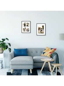 1pc/2pcs/3pcs Black Solid Wood Art Photo Frame, Modern Home Decor Minimalist Wall Hanging Frame, A4 With Stand, Can Be Placed Or Hung, 30x40cm, A3 Solid Wood Frame