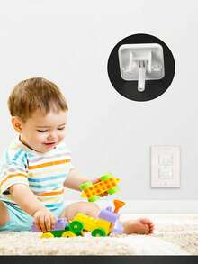 10pcs White 3-Hole Protective Covers For Power Sockets, Insulation Covers To Prevent Electric Shock - White - View 2