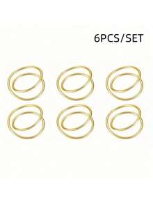 3/6/12Pcs Gold Napkin Rings Metal Spiral Napkin Rings - Gold - View 11