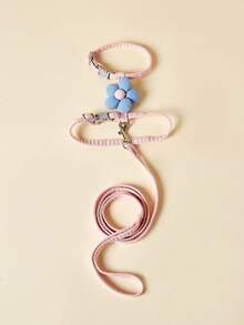 PETSIN 可爱花朵形猫背带带牵引绳，舒适、轻便、防逃跑宠物牵引套装 - 彩色 - 查看 8