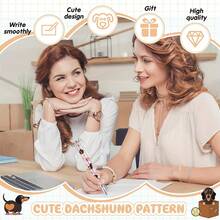 1/4/8/16支装可爱腊肠犬圆珠笔，女士适用 - 可伸缩细尖，书写流畅，耐用塑料材质，办公学习用品，色彩缤纷的腊肠犬图案，学生和老师的完美礼物，可爱笔身，专业书写工具 - 彩色 - 查看 5