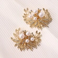2 pezzi Decorazioni stile fatato per tacchi alti per mocassini/Mary Jane/scarpe da sposa, accessori fai-da-te per feste, occasioni formali e uso quotidiano, brillanti e accattivanti - Multicolore - Visualizzare 10