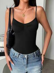 GAOVOT Y2k Sexy Hot Girl Tight All-Season Sporty Casual Cami Bodysuit